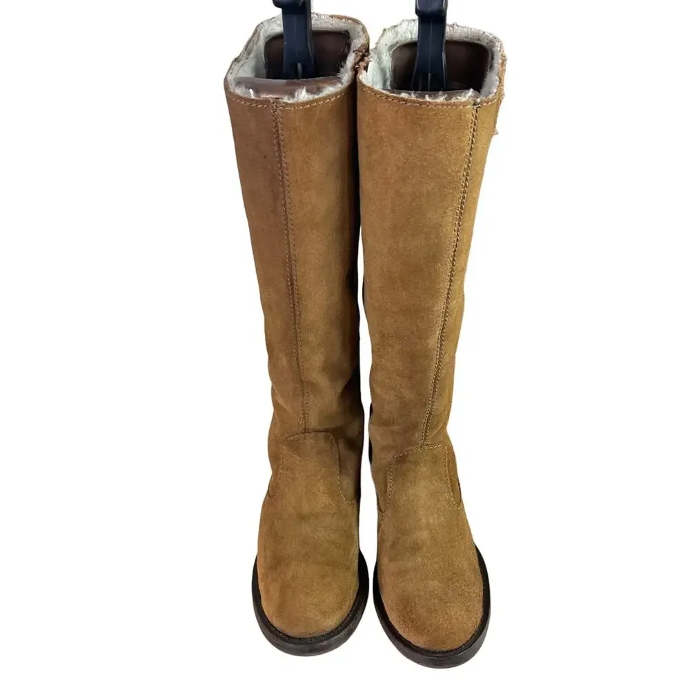 Zara Trafaluc Boots Womens 39 Below Knee Suede Tall Winter
